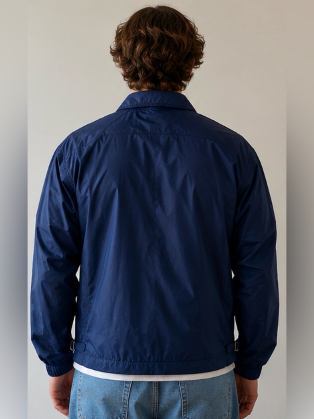 Vintage IZOD Lacoste Navy Nylon Windbreaker Jacket Mens-L.1978–1982 production - Picture 3 of 10